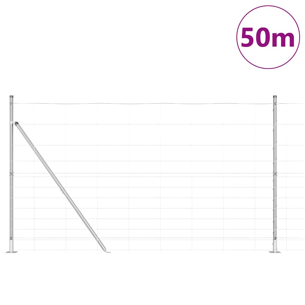 Wildzaun Silber 50 x 1.4 m Verzinkter Stahl
