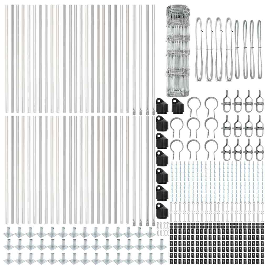 Wildzaun Silber 100 x 0,8 m Verzinkter Stahl
