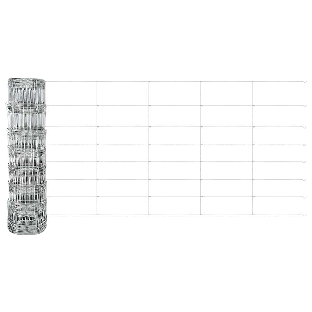Wildzaun Silber 100 x 0.8 m Verzinkter Stahl