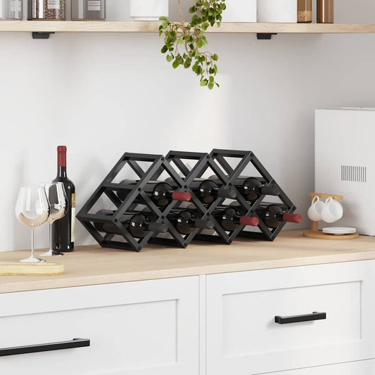 Weinregal Schwarz 63 x 16.5 x 25 cm Pulverbeschichteter Stahl