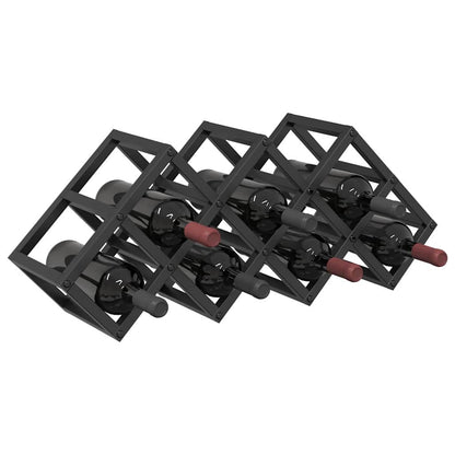 Weinregal Schwarz 63 x 16.5 x 25 cm Pulverbeschichteter Stahl