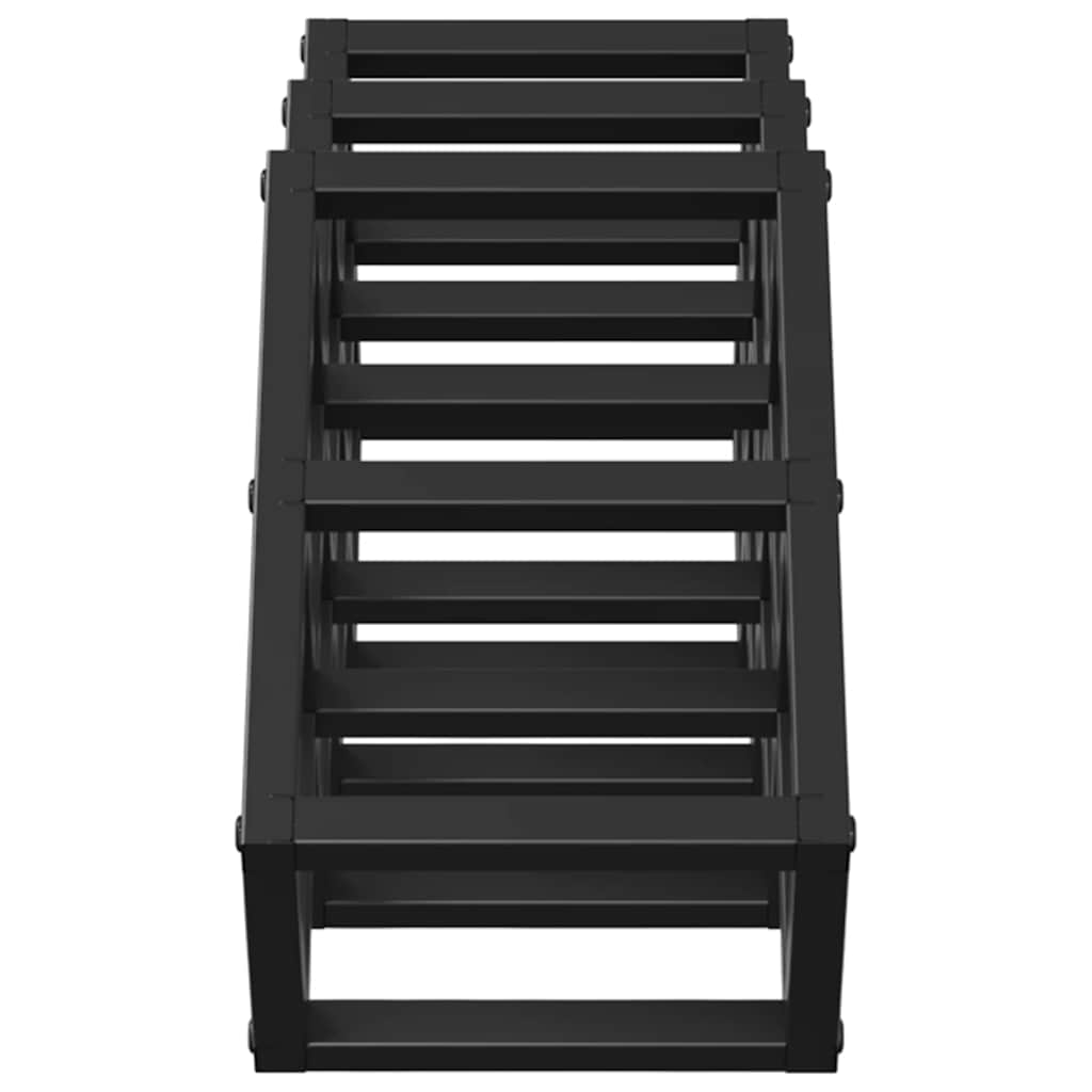 Weinregal Schwarz 63 x 16.5 x 25 cm Pulverbeschichteter Stahl