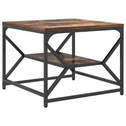 Couchtisch Räuchereiche 51 x 50 x 40 cm Ingenieurholz und Stahl