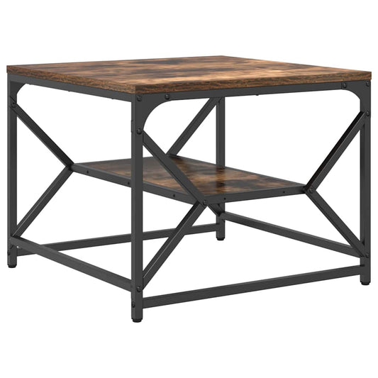 Couchtisch Räuchereiche 51 x 50 x 40 cm Ingenieurholz und Stahl