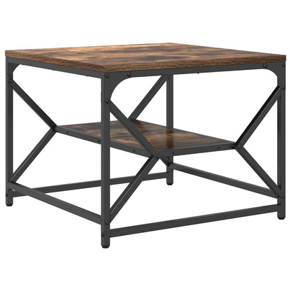Couchtisch Räuchereiche 51 x 50 x 40 cm Ingenieurholz und Stahl