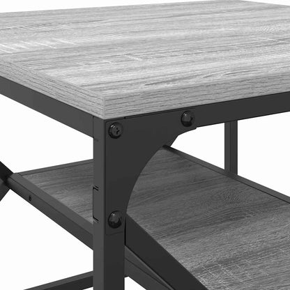 Couchtisch Grau Sonoma 51 x 50 x 40 cm Ingenieurholz und Stahl