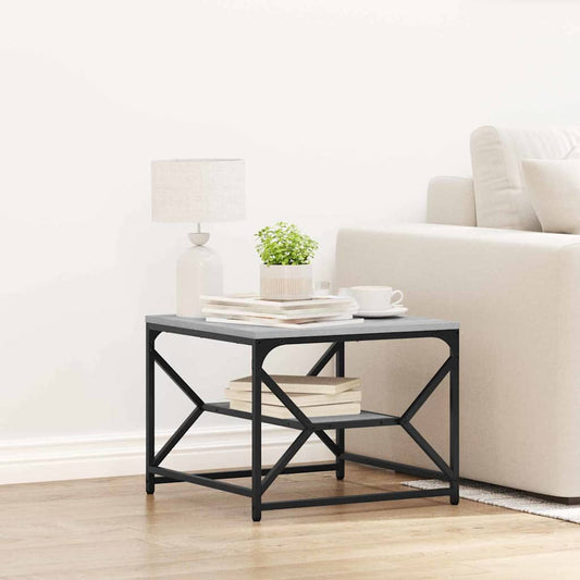 Couchtisch Grau Sonoma 51 x 50 x 40 cm Ingenieurholz und Stahl