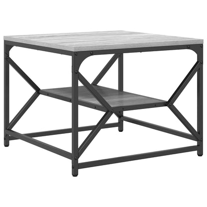 Couchtisch Grau Sonoma 51 x 50 x 40 cm Ingenieurholz und Stahl