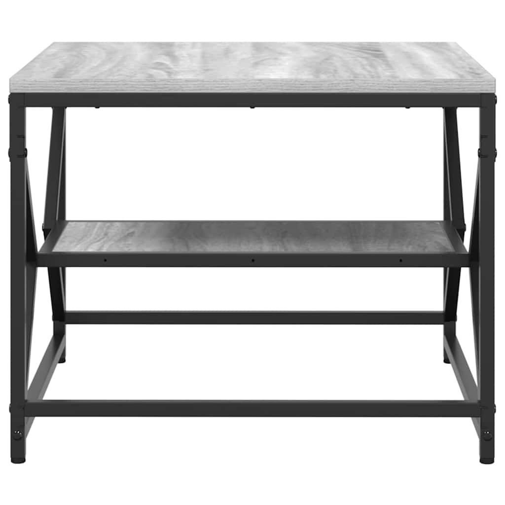 Couchtisch Grau Sonoma 51 x 50 x 40 cm Ingenieurholz und Stahl