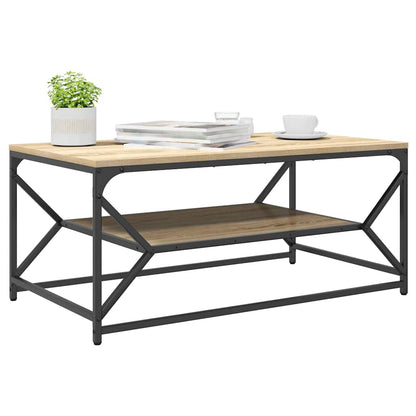 Couchtisch Sonoma Eiche 90 x 50 x 40 cm Ingenieurholz und Stahl