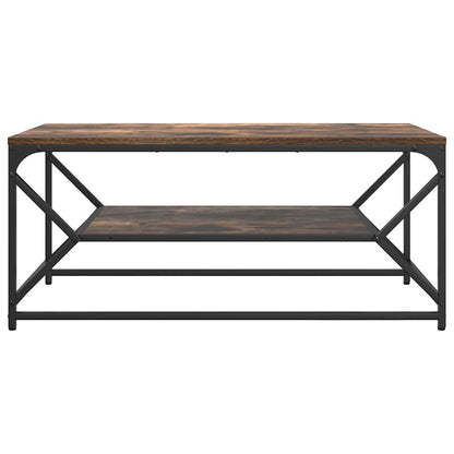 Couchtisch Räuchereiche 90 x 50 x 40 cm Ingenieurholz und Stahl