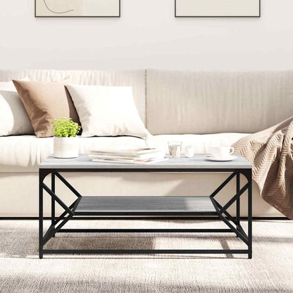 Couchtisch Grau Sonoma 90 x 50 x 40 cm Ingenieurholz und Stahl
