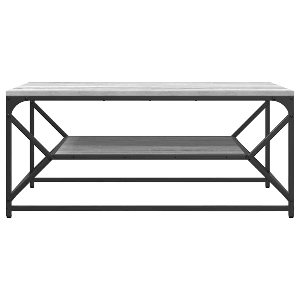 Couchtisch Grau Sonoma 90 x 50 x 40 cm Ingenieurholz und Stahl