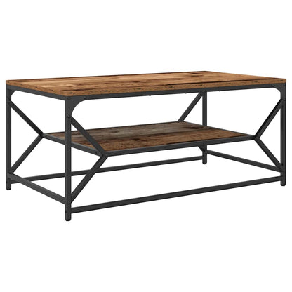 Couchtisch Altholz 90 x 50 x 40 cm Ingenieurholz und Stahl