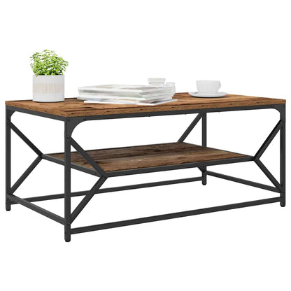 Couchtisch Altholz 90 x 50 x 40 cm Ingenieurholz und Stahl