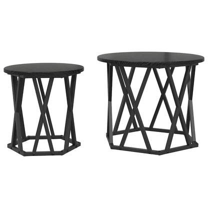 Beistelltisch 2 pcs Schwarze Eiche 50 x 50 x 40 cm