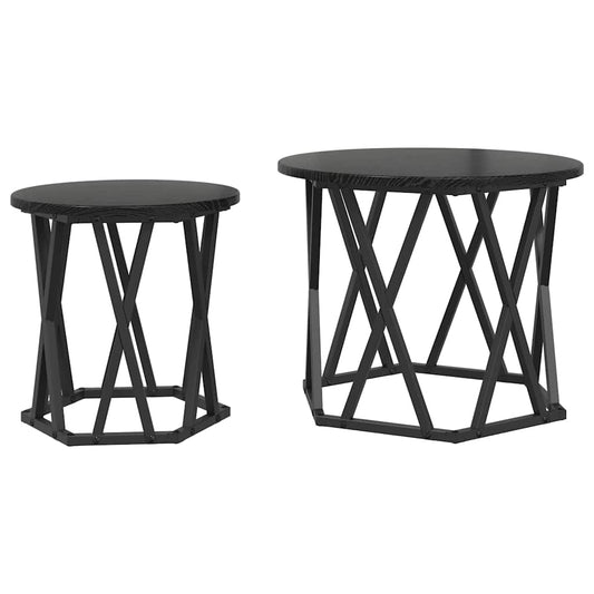 Beistelltisch 2 pcs Schwarze Eiche 50 x 50 x 40 cm