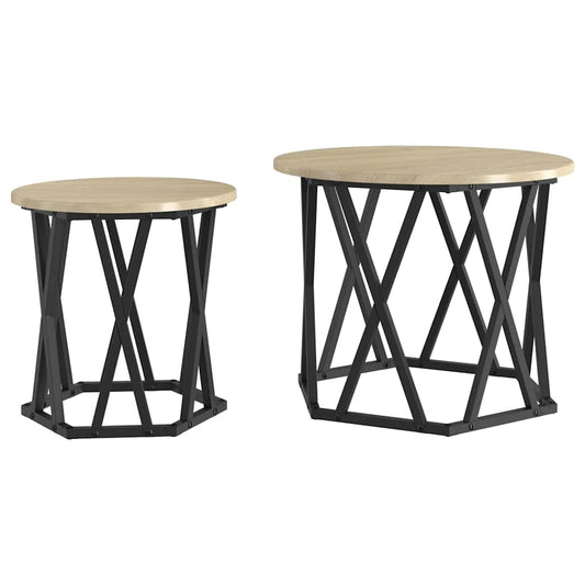 Beistelltisch 2 pcs Sonoma Eiche 50 x 50 x 40 cm