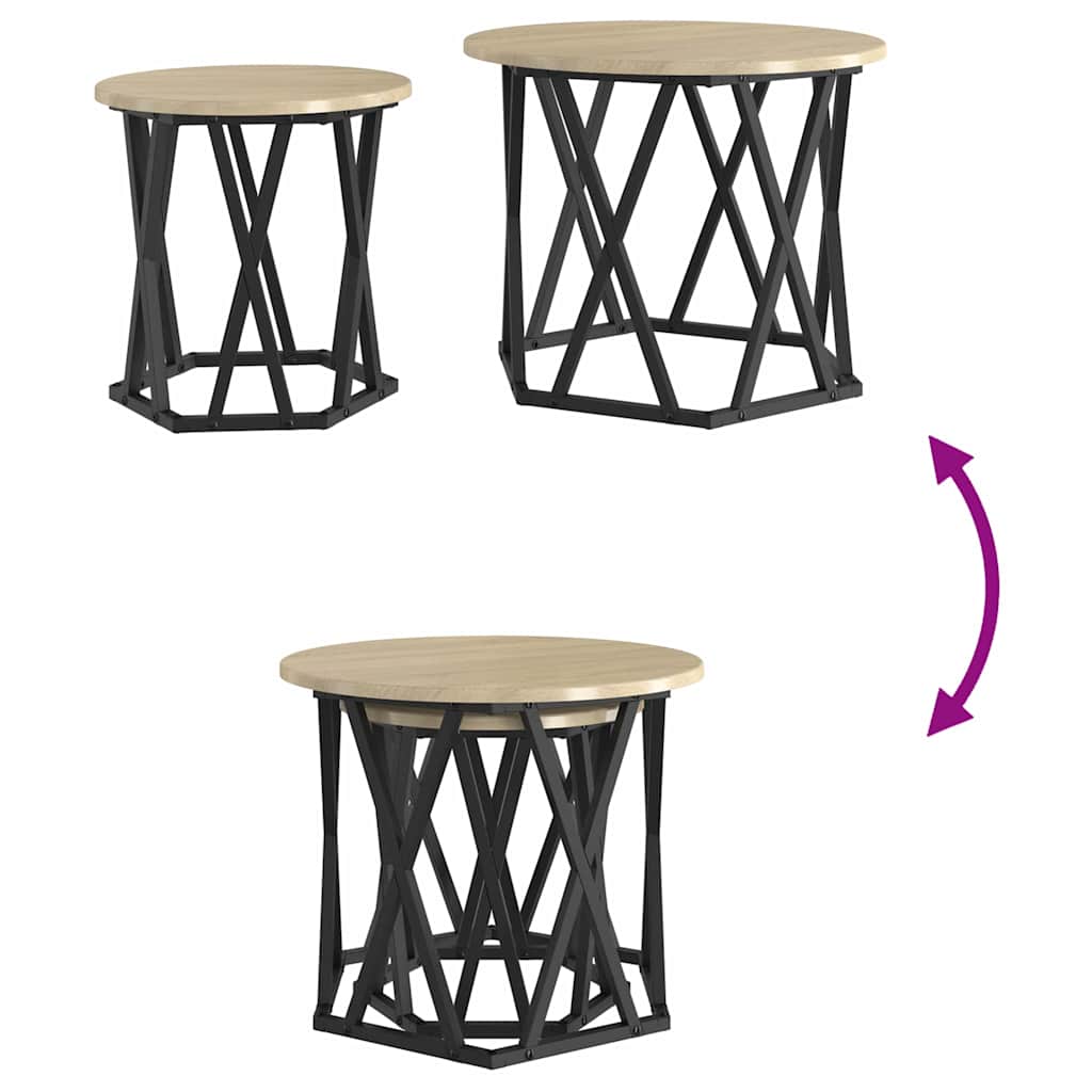 Beistelltisch 2 pcs Sonoma Eiche 50 x 50 x 40 cm
