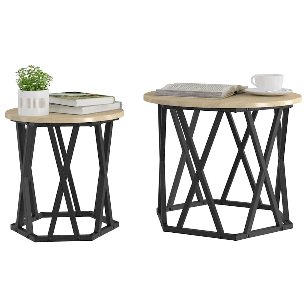 Beistelltisch 2 pcs Sonoma Eiche 50 x 50 x 40 cm