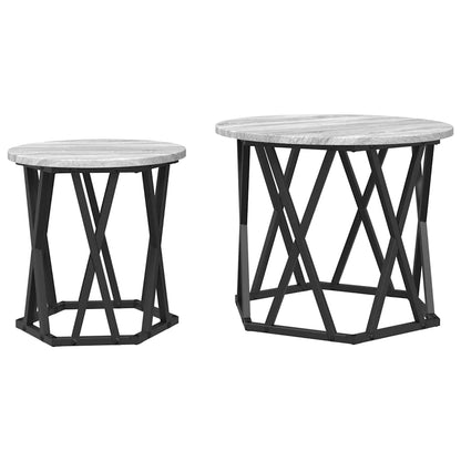 Beistelltisch 2 pcs Grau Sonoma 50 x 50 x 40 cm