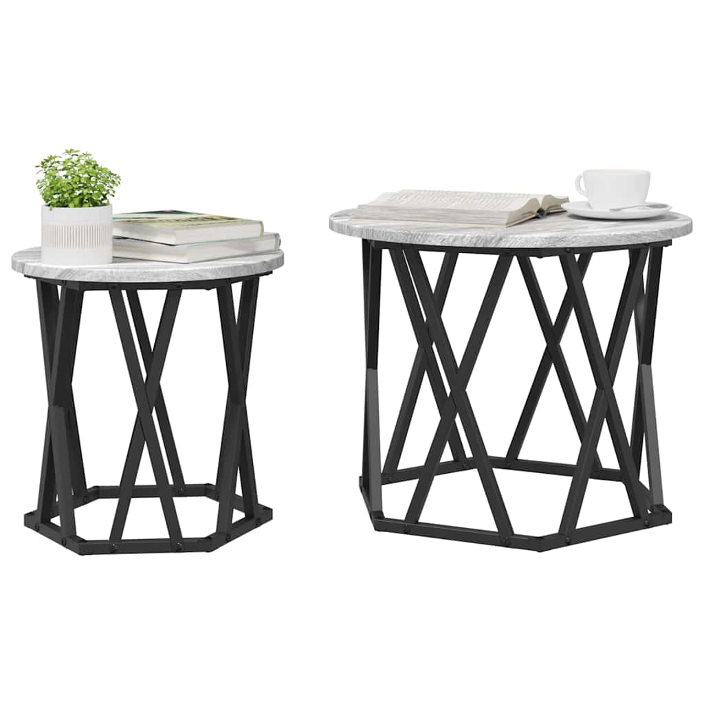 Beistelltisch 2 pcs Grau Sonoma 50 x 50 x 40 cm