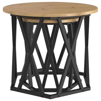 Beistelltisch 2 pcs Eiche handwerklich 50 x 50 x 40 cm