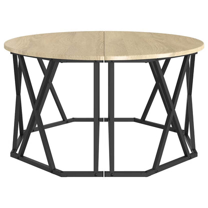 Couchtisch Sonoma-Eiche 80 x 80 x 42 cm Ingenieurholz und Stahl