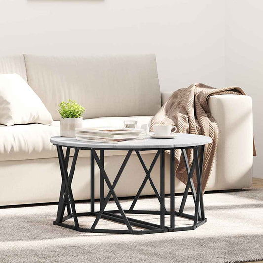 Couchtisch Grau Sonoma 80 x 80 x 42 cm Ingenieurholz und Stahl