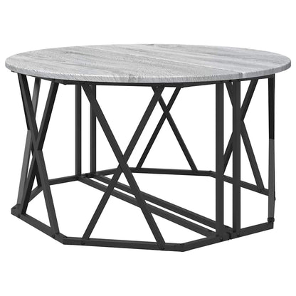 Couchtisch Grau Sonoma 80 x 80 x 42 cm Ingenieurholz und Stahl