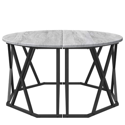 Couchtisch Grau Sonoma 80 x 80 x 42 cm Ingenieurholz und Stahl