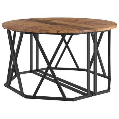 Couchtisch Altholz 80 x 80 x 42 cm Ingenieurholz und Stahl