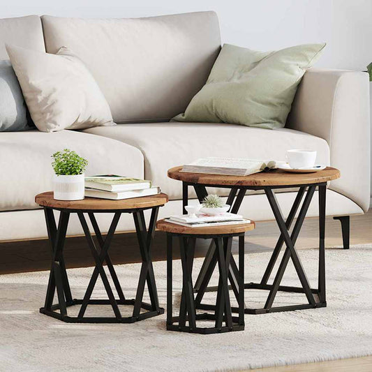 Nesting Beistelltisch 3 pcs Altholz 53 x 53 x 40 cm