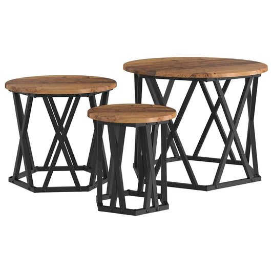 Nesting Beistelltisch 3 pcs Altholz 53 x 53 x 40 cm