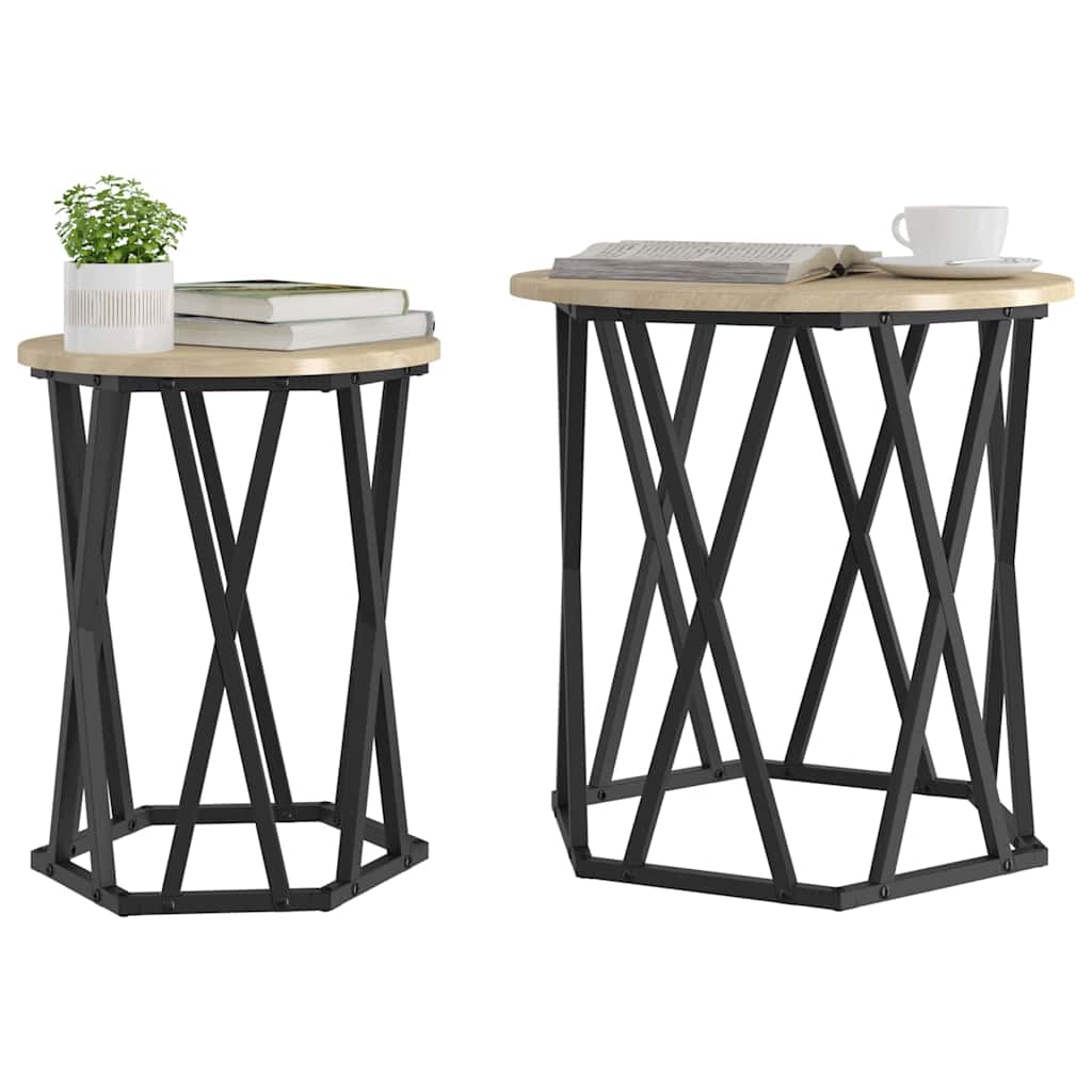 Couchtisch 2 pcs Sonoma-Eiche 50 x 50 x 50 cm