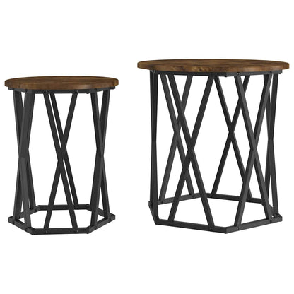 Couchtisch 2 pcs Räuchereiche 50 x 50 x 50 cm