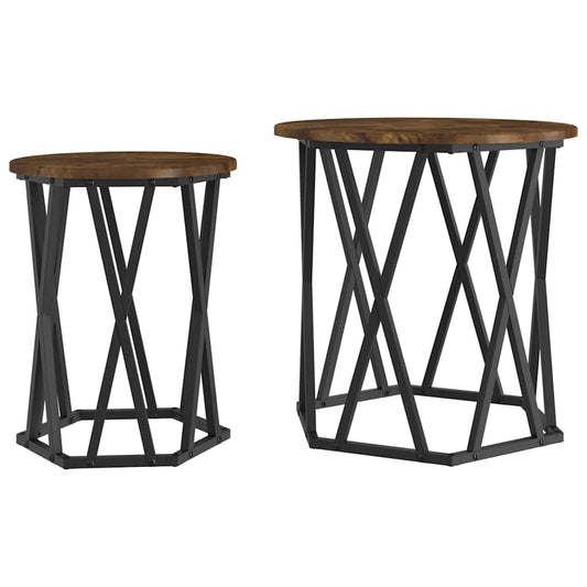 Couchtisch 2 pcs Räuchereiche 50 x 50 x 50 cm
