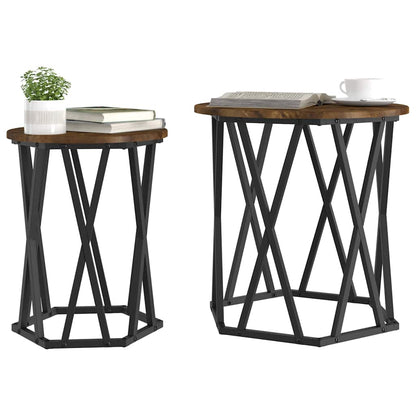Couchtisch 2 pcs Räuchereiche 50 x 50 x 50 cm