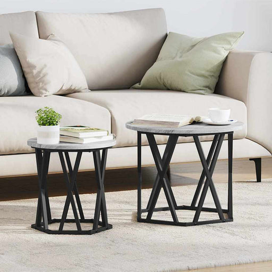 Couchtisch 2 pcs Grau Sonoma 50 x 50 x 50 cm