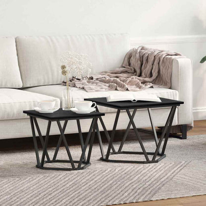 Beistelltisch-Set 2 pcs Schwarze Eiche 50 x 50 x 40 cm