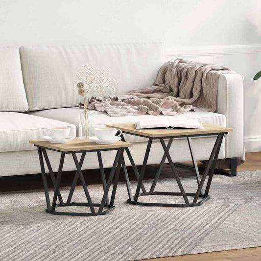 Beistelltisch-Set 2 pcs Sonoma Eiche 50 x 50 x 40 cm
