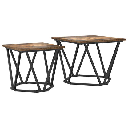 Beistelltisch-Set 2 pcs Räuchereiche 50 x 50 x 40 cm