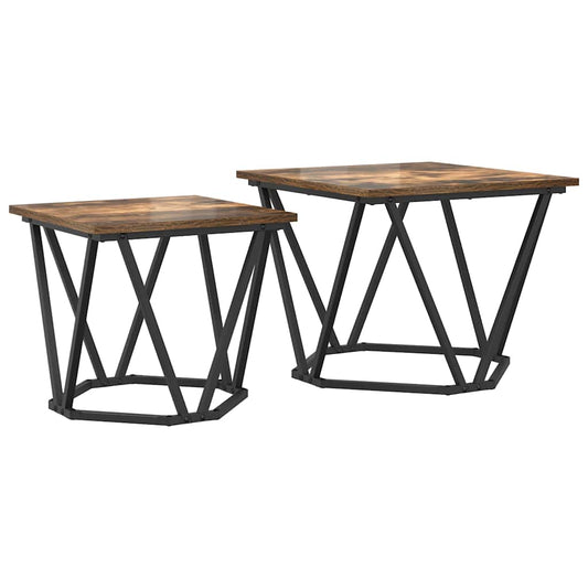 Beistelltisch-Set 2 pcs Räuchereiche 50 x 50 x 40 cm
