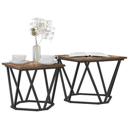 Beistelltisch-Set 2 pcs Räuchereiche 50 x 50 x 40 cm