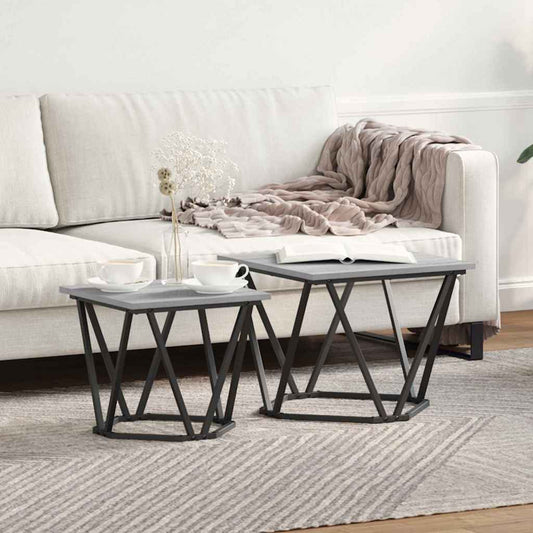 Beistelltisch-Set 2 pcs Grau Sonoma 50 x 50 x 40 cm