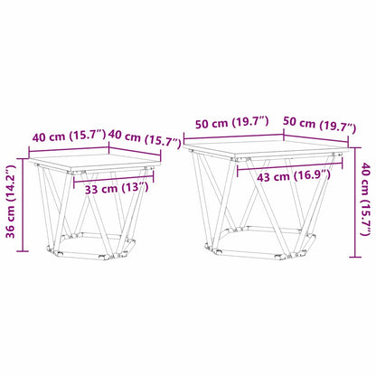 Beistelltisch-Set 2 pcs Grau Sonoma 50 x 50 x 40 cm