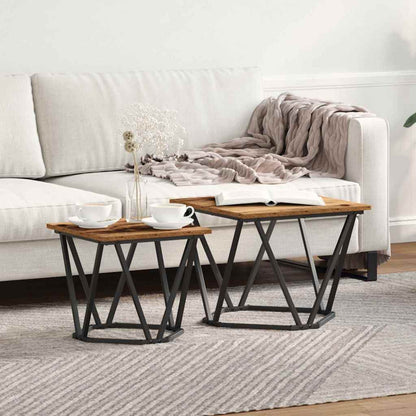 Beistelltisch-Set 2 pcs Altholz 50 x 50 x 40 cm