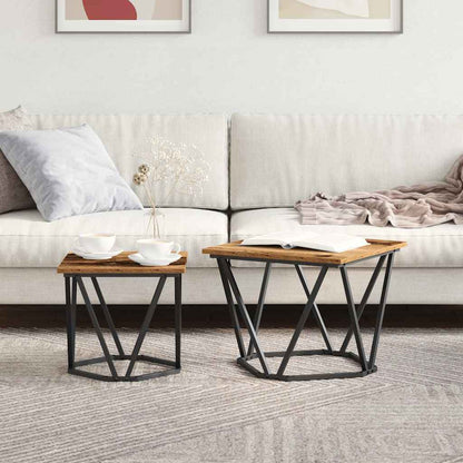 Beistelltisch-Set 2 pcs Altholz 50 x 50 x 40 cm