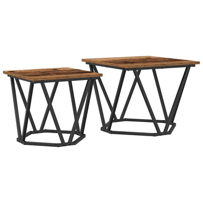Beistelltisch-Set 2 pcs Altholz 50 x 50 x 40 cm