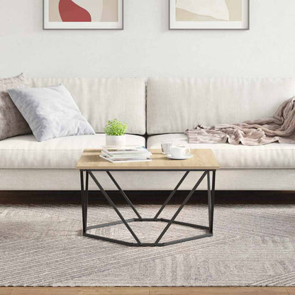 Couchtisch Sonoma-Eiche 80 x 80 x 45 cm Ingenieurholz und Stahl